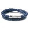 Lucleon Collins | Bracelet à Double Tour En Cuir Bleu Marine 6 Mm 22