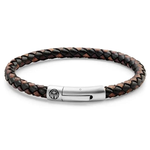 Lucleon Bracelet Collins En Cuir Marron Et Noir – 6 Mm 1