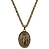 Lucleon Sanctus | Collier En Acier Doré Vintage Avec Médaille Miraculeuse 22