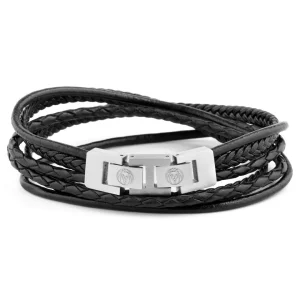 Lucleon Bracelet Roy En Cuir Noir Et Fermoir Couleur Métal 10