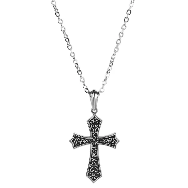 Fort Tempus Collier En Métal à Pendentif En Forme De Croix Réversible 1