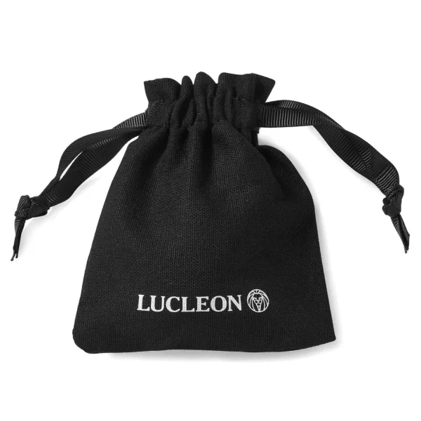 Lucleon Bracelet Naxos En Cuir Noir Et Pierre Obsidienne Flocon De Neige 7