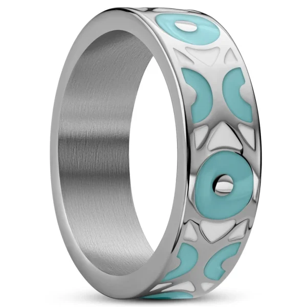 Waykins Evil Eye | Anneau En Acier Inoxydable Bleu Clair 7 Mm 1