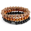 Lucleon Set De Trois Bracelets Noir Et Bruns 17