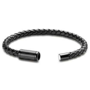 Seizmont Panther | Bracelet Noir En Cuir Et Fibre De Carbone 8