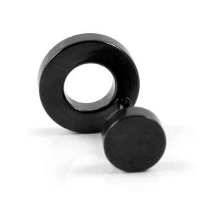 Lucleon Boucle D’oreille Stud Cercle Noir 10mm 8