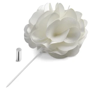 Warren Asher Boutonnière à Fleur Blanche Luxueuse 10