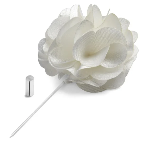 Warren Asher Boutonnière à Fleur Blanche Luxueuse 3