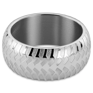 Seizmont Tigris | Bague Argentée à Motif Pneumatique – 10 Mm 8