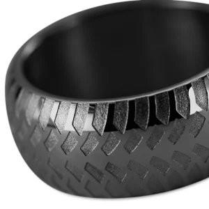 Seizmont Tigris | Bague Noire à Motif Pneumatique – 10 Mm 10