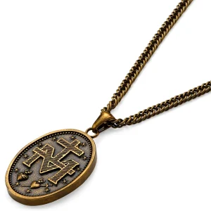 Lucleon Sanctus | Collier En Acier Doré Vintage Avec Médaille Miraculeuse 16