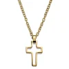 Lucleon Collier à Pendentif Croix Dorée En Acier 10