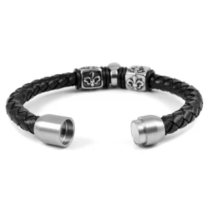 Fort Tempus Bracelet En Cuir Crâne Et Cubes 12