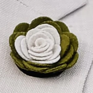 Warren Asher Boutonnière à Fleur Douce Crème Et Olive 18