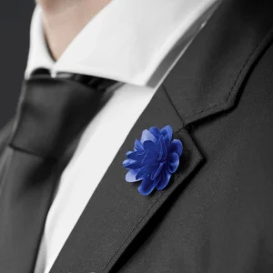 Warren Asher Boutonnière à Fleur Bleu « La Royale » 12