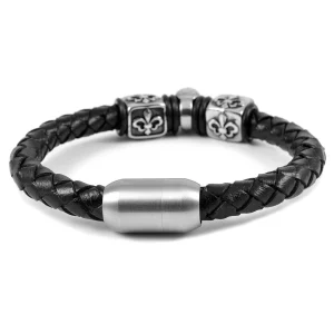 Fort Tempus Bracelet En Cuir Crâne Et Cubes 8