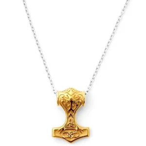 Fort Tempus Collier Marteau De Thor Doré 12