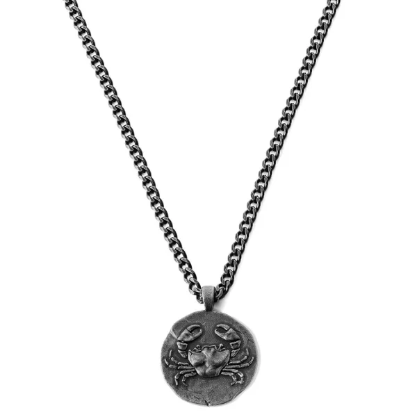 Lucleon Astro | Collier En Acier Inoxydable Argenté Avec Signe Astrologique Du Cancer 1