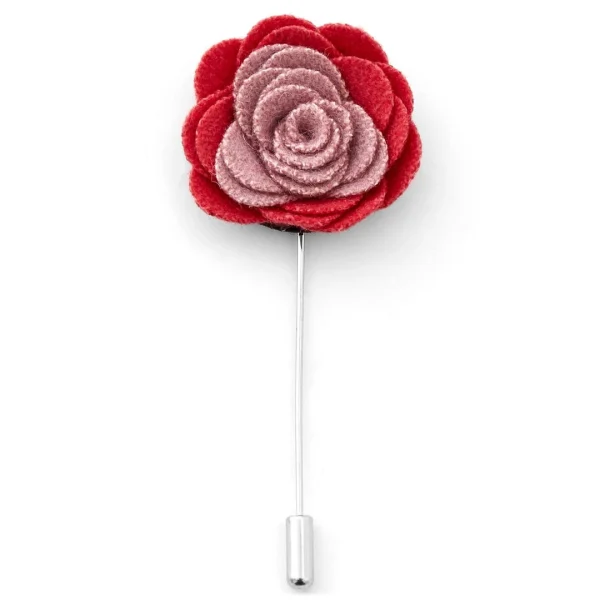 Warren Asher Broche Pour Homme à Fleur Rose Et Rouge 1