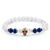 Neshraw Bracelet Blanc Crâne Doré 20