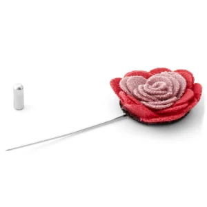 Warren Asher Broche Pour Homme à Fleur Rose Et Rouge 6