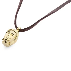 Lucleon Collier En Cuir à Pendentif « Le Bouddha » Doré 7