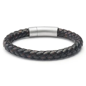 Lucleon Collins | Bracelet En Cuir Tressé Marron 8 Mm 8