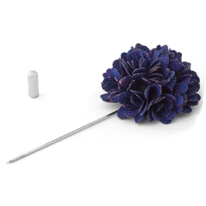 Warren Asher Broche Pour Homme à Fleur Bleu Roi 10