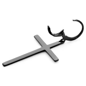 Fort Tempus Boucle D’oreille Avec Pendentif Croix Noire 9