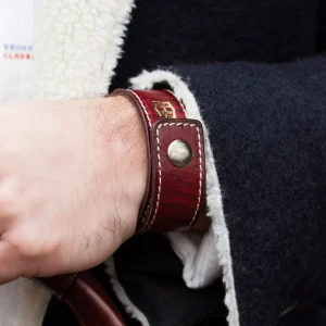 Salt & Hide Bracelet En Cuir Rouge Reeve 14