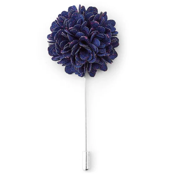 Warren Asher Broche Pour Homme à Fleur Bleu Roi 1