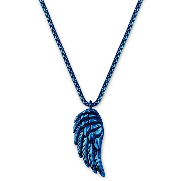 Otsu Egan | Collier à Maille Vénitienne Avec Pendentif En Forme D’aile En Acier Inoxydable Bleu 1