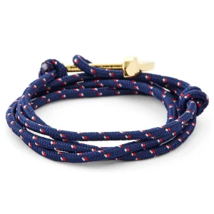 Tailor Toki Bracelet L’ancre Dorée à Cordon Bleu Blanc Rouge 12