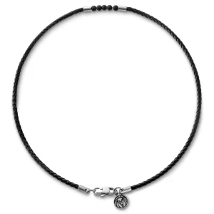 Lucleon Tenvis | Collier En Cuir Avec Onyx Et Pendentifs Argentés 3 Mm 9