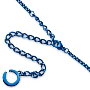 Otsu Egan | Collier à Maille Vénitienne Avec Pendentif Ours En Peluche En Acier Inoxydable Bleu 14