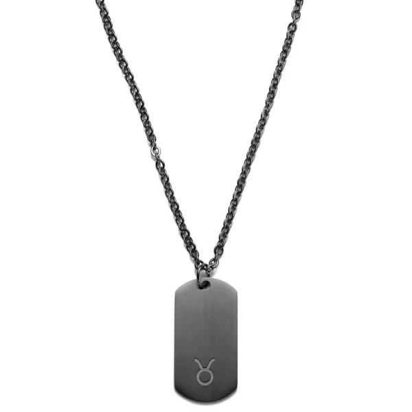 Lucleon Collier Zodiaque En Acier Gunmetal – Le Taureau 1