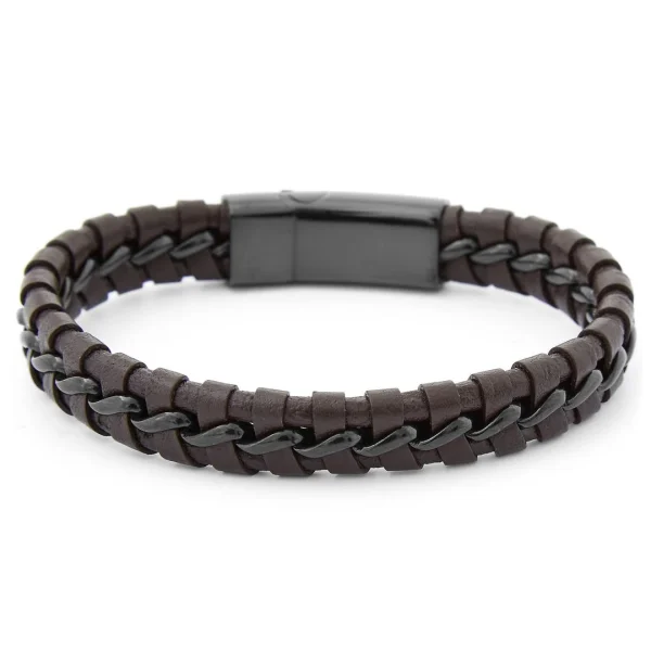 Lucleon Bracelet En Cuir Brun Lacé 6