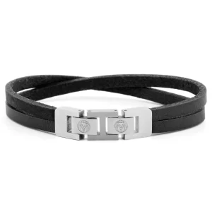 Lucleon Bracelet Roy à Simple Tour En Cuir Foncé Et Fermoir Argenté 10