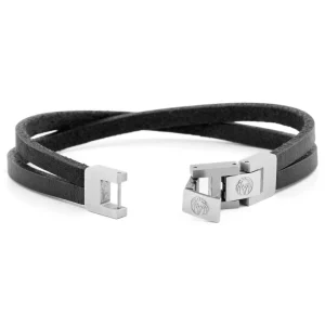 Lucleon Bracelet Roy à Simple Tour En Cuir Foncé Et Fermoir Argenté 12