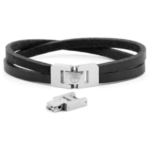 Lucleon Bracelet Roy à Simple Tour En Cuir Foncé Et Fermoir Argenté 14