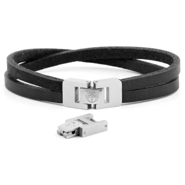 Lucleon Bracelet Roy à Simple Tour En Cuir Foncé Et Fermoir Argenté 5