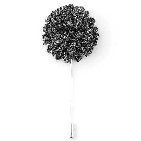 Warren Asher Broche Pour Homme à Fleur Poivre Et Sel 1