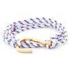 Tailor Toki Bracelet L’hameçon Doré à Cordon Blanc, Bleu Et Rouge 20