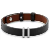 Lucleon Nomen | Bracelet En Cuir Noir Et Marron Avec Finitions En Métal Argenté 16