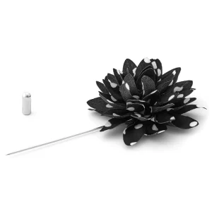 Warren Asher Boutonnière à Fleur Noire à Pois 10