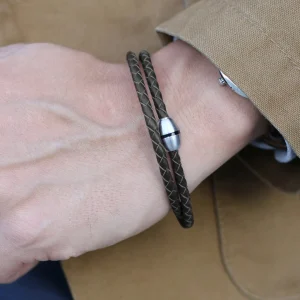 Lucleon Bracelet Bolo En Cuir Noir Tressé 16