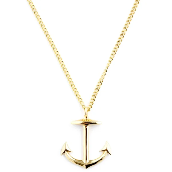 Lucleon Collier Doré à Pendentif Ancre Marine 1