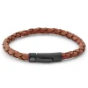 Lucleon Bracelet En Cuir Ocre Et Noir 19