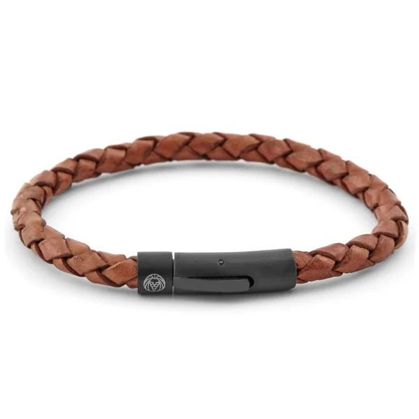 Lucleon Bracelet En Cuir Ocre Et Noir 1