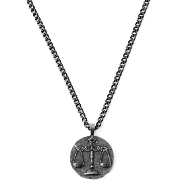 Lucleon Astro | Collier En Acier Inoxydable Argenté Avec Signe Astrologique De La Balance 1